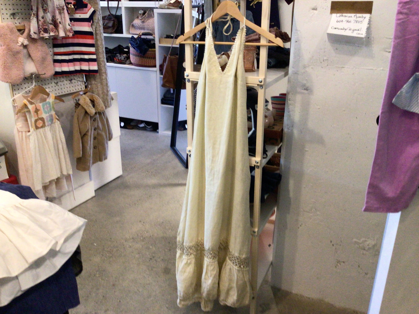 Consignment 7805-42 Elena Lardi. Linen Sundress. Sz.L