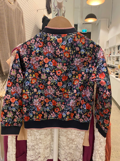 Consignment #7790-01 Nathalie Lété x H&M floral satin bomber jacket sz 5-6Y