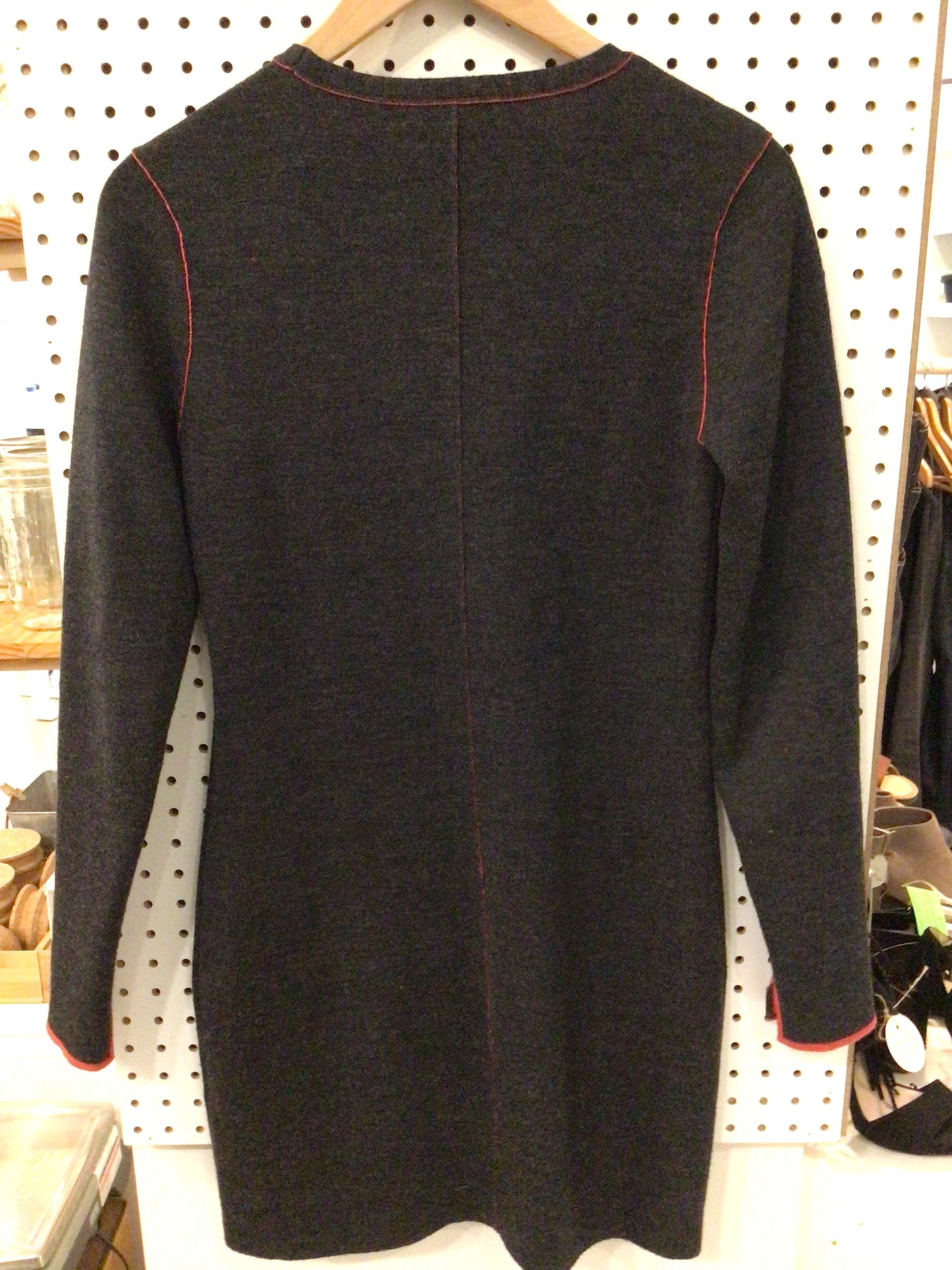 Consignment 4314-65	Rag & Bone grey merino wool dress with red edging. Size S.