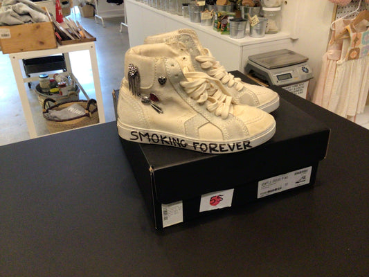 Consignment 4475-24	Saint Laurent. Suede soho/Elba light/ milk panna sneaker. Sz.35