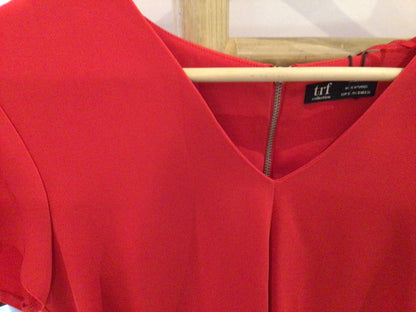 Consignment 0724-52	TRF Zara. Red dress. Sz. S