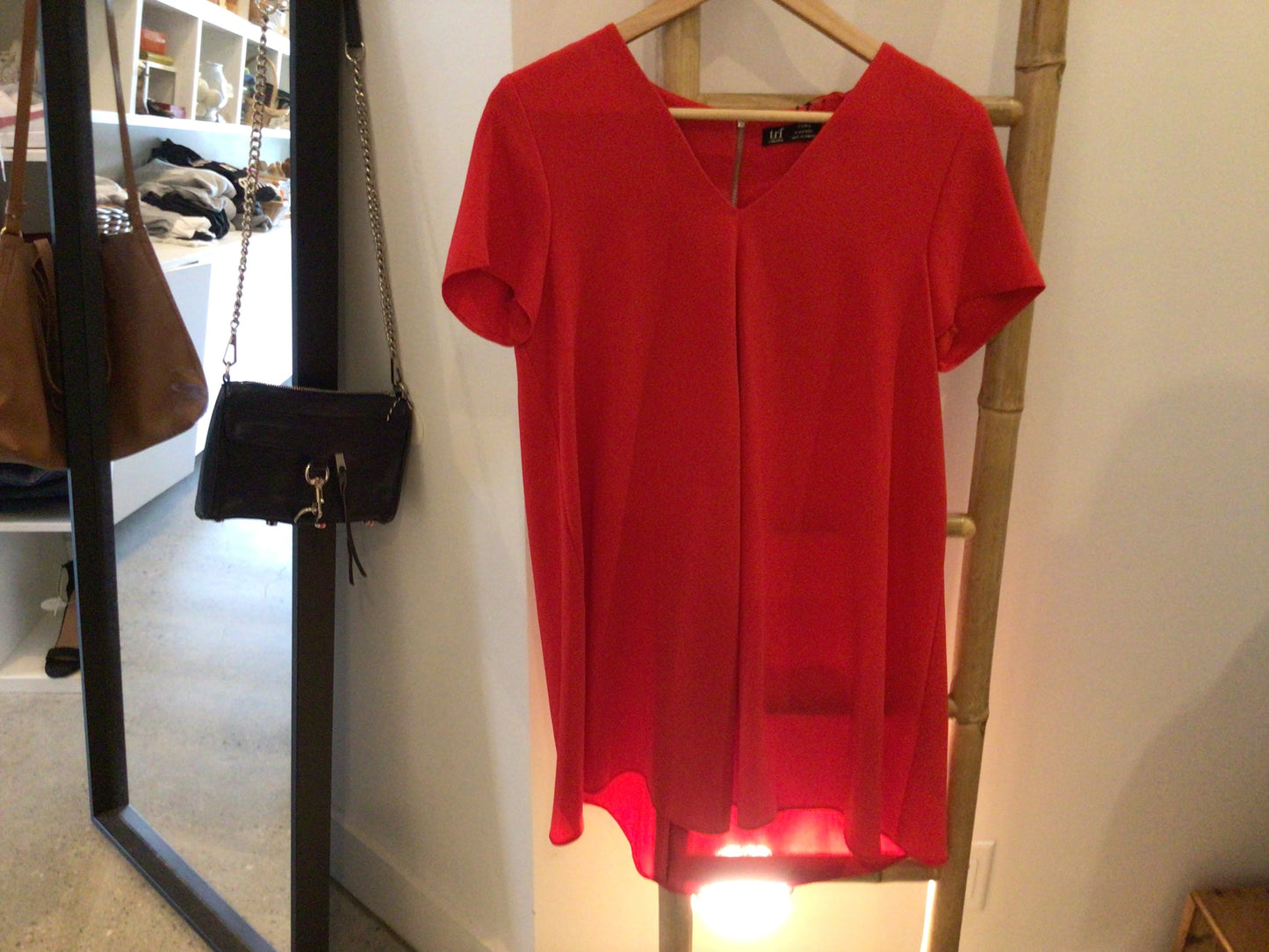 Consignment 0724-52	TRF Zara. Red dress. Sz. S