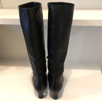 Consignment - 8880-1 Prada high leather boots sz 38
