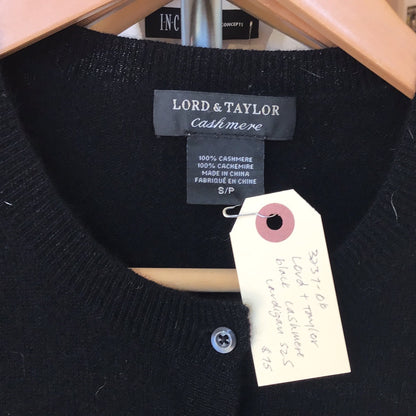 Consignment 3237-06	Lord & Taylor black cashmere cardigan sz S