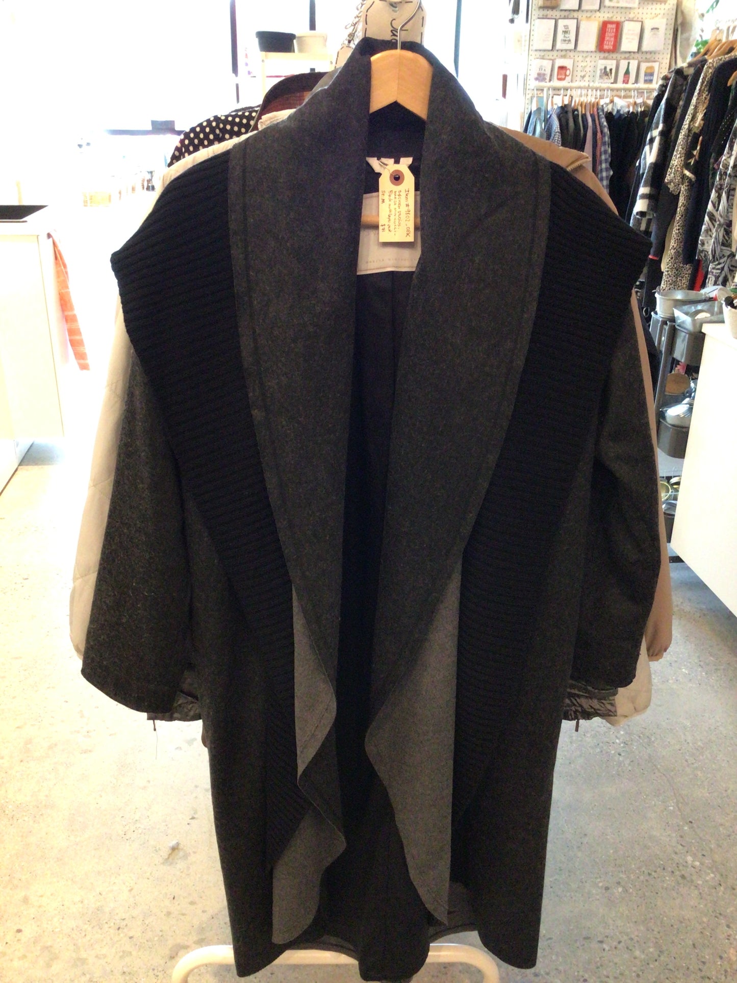 Consignment 9802-08 Sosken Studios, Marisa Minicucci Black multilayered wrap/coat. Size M.