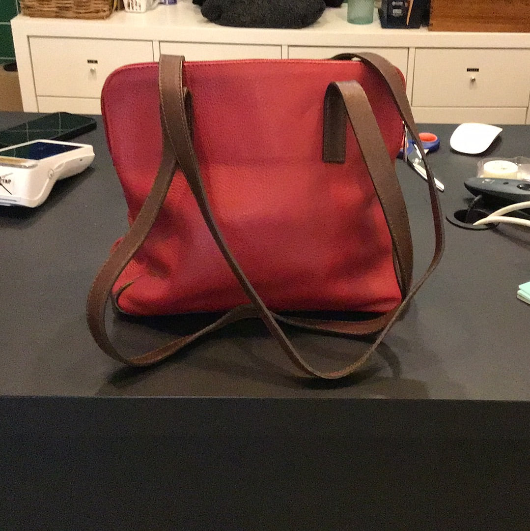 Consignment 7805-16	Valentina Italy red leather woman bag