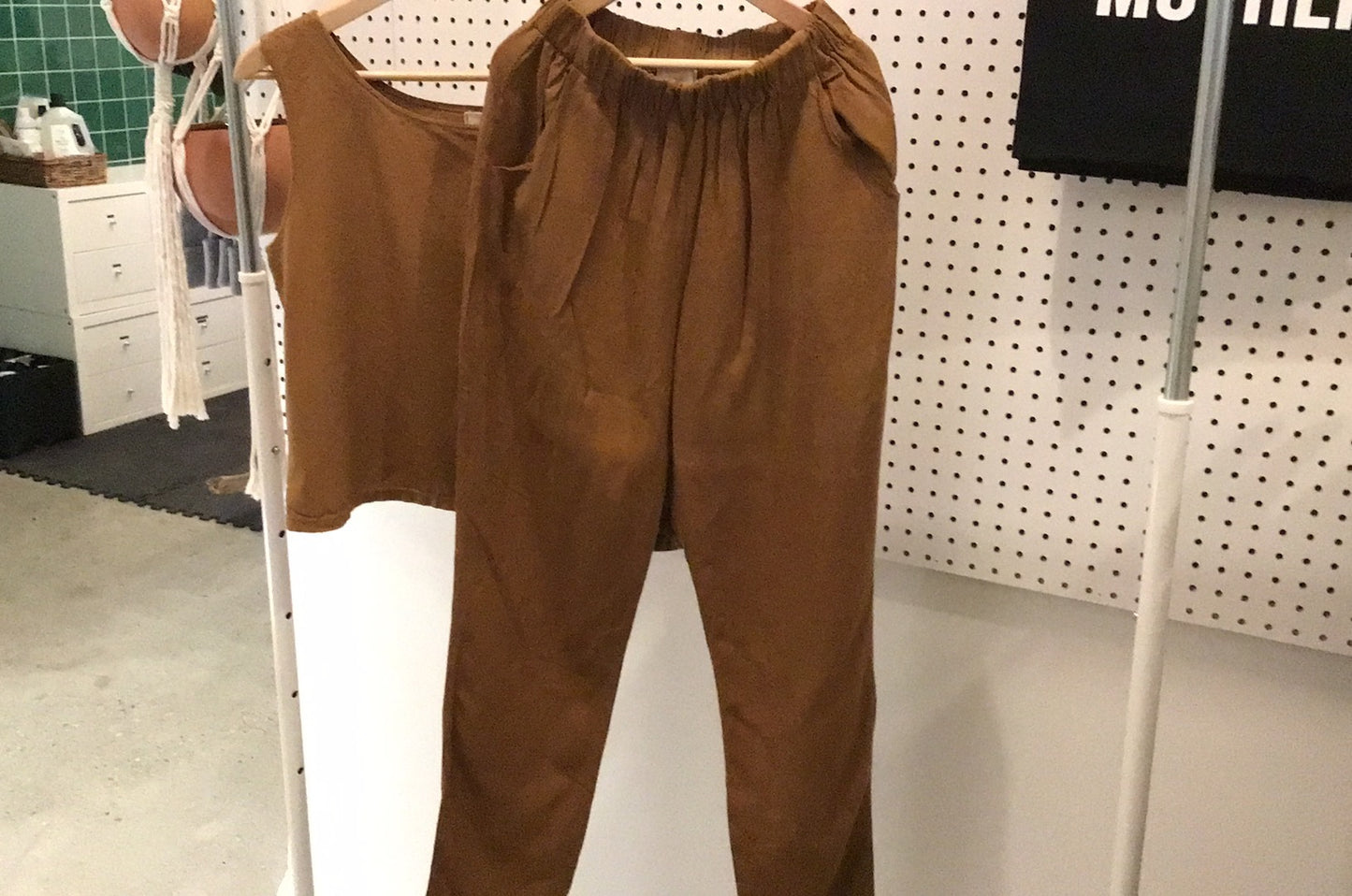 Consignment - 6071-06 Uniform Handmade rust pants and tank set pants sz M, top sz L