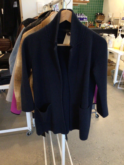 Consignment 1824-08 J.Crew Sophie open front navy blue sweater blazer. Size small.