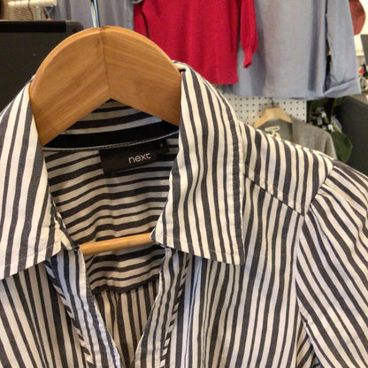 Consignment 1011-12 Next, grey & white stripped shirt size 6