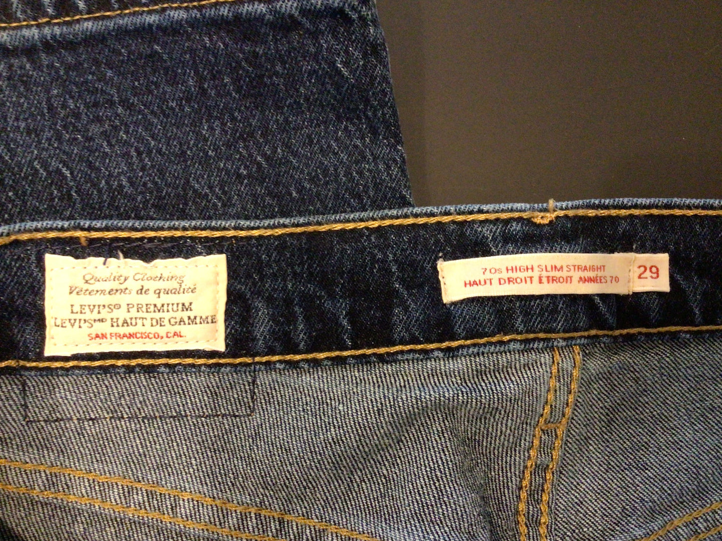 Consignment 3342-64 Levi's. 70’s high slim straight leg.  Size 29.