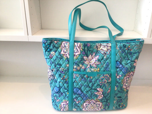 Consignment 5203-01 Vera Bradley Hathaway turquoise patterned tote. Large.