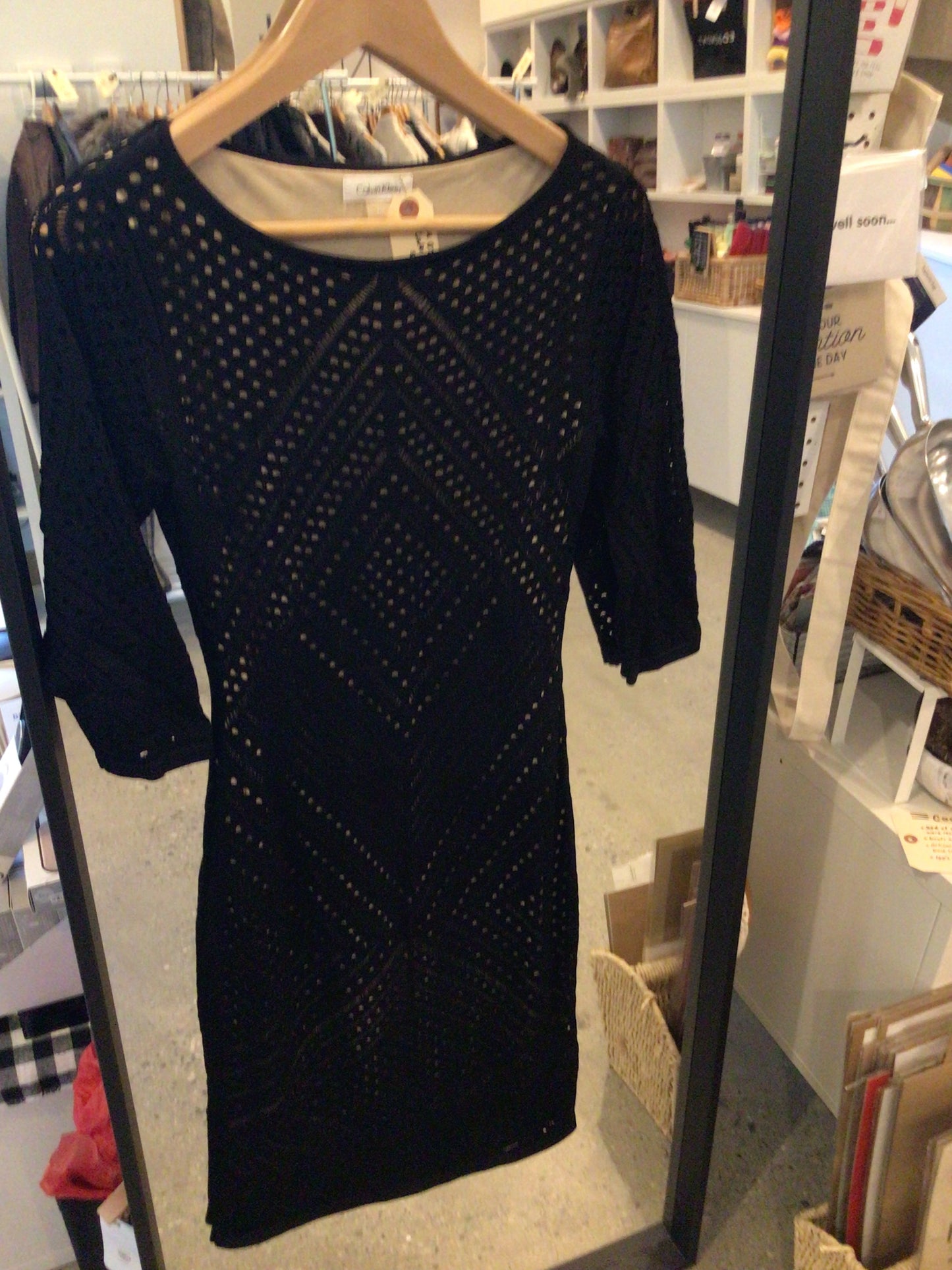 Consignment 0724-20 Calvin Klein black dress. Size small