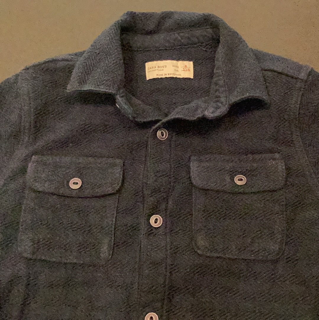 Consignment 6087-8 Zara Boys blue button up shirt sz 5
