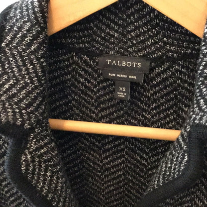 Consignment 3237-02 Talbots herringbone knit sweater jacket sz XS