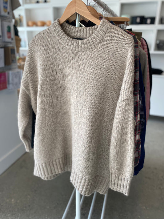 Consignment 1141-03 Jenni Kayne Oatmeal Cocoon Crewneck sweater sz M (alpaca, polyamide, wool)