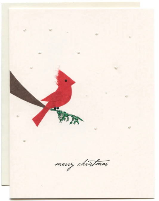 Flaunt - Merry Christmas Cardinal in Tree Card