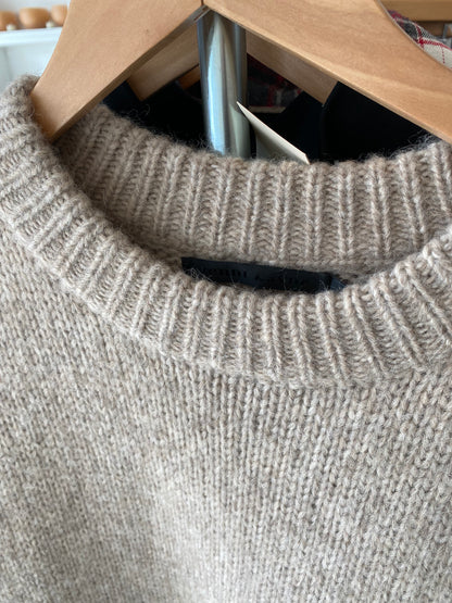 Consignment 1141-03 Jenni Kayne Oatmeal Cocoon Crewneck sweater sz M (alpaca, polyamide, wool)