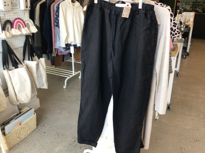 Consignment 3342-77 Not Perfect Linen black pants sz S/M