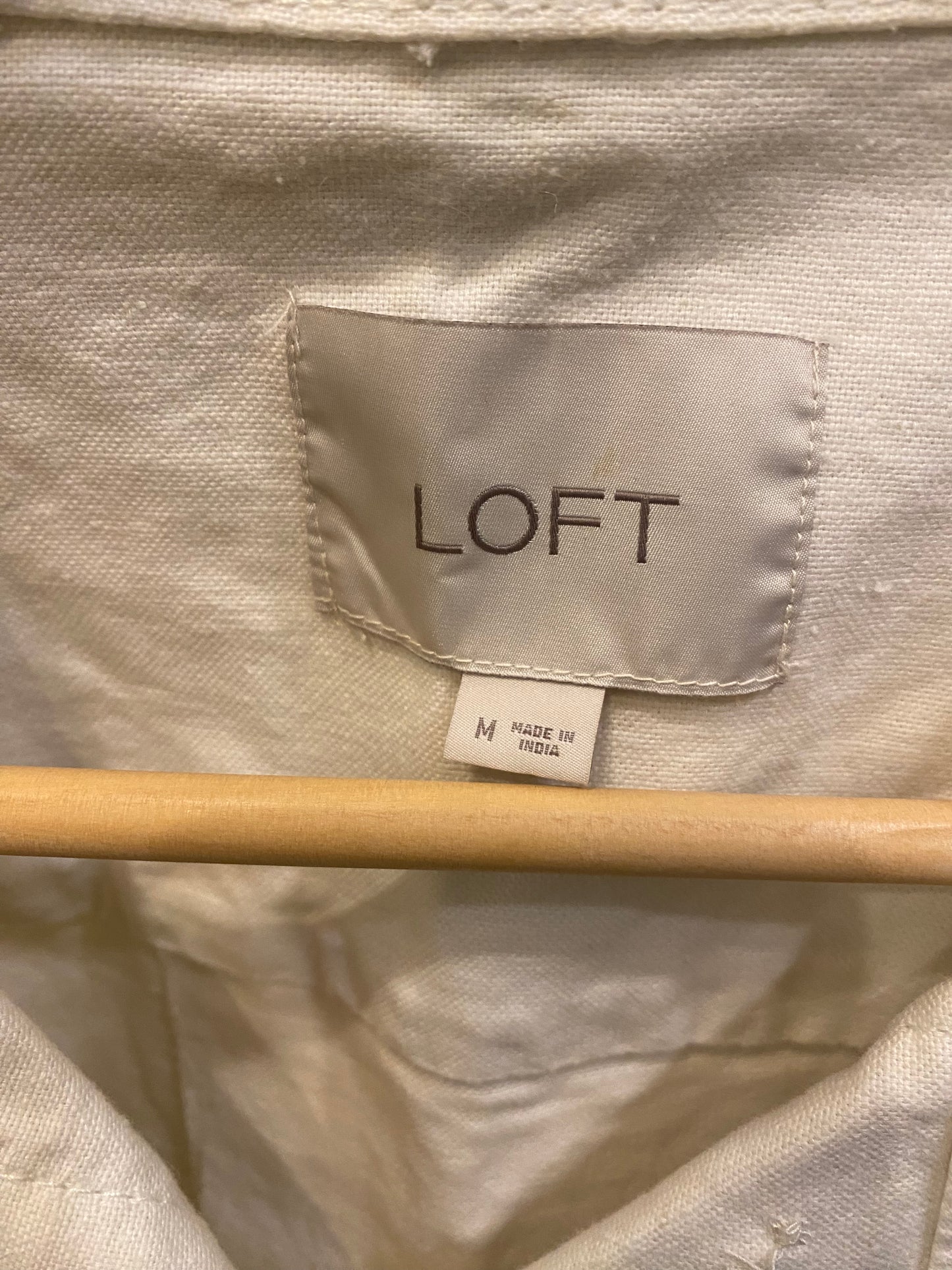 Consignment 4903-13 Loft cream jacket sz M linen/cotton