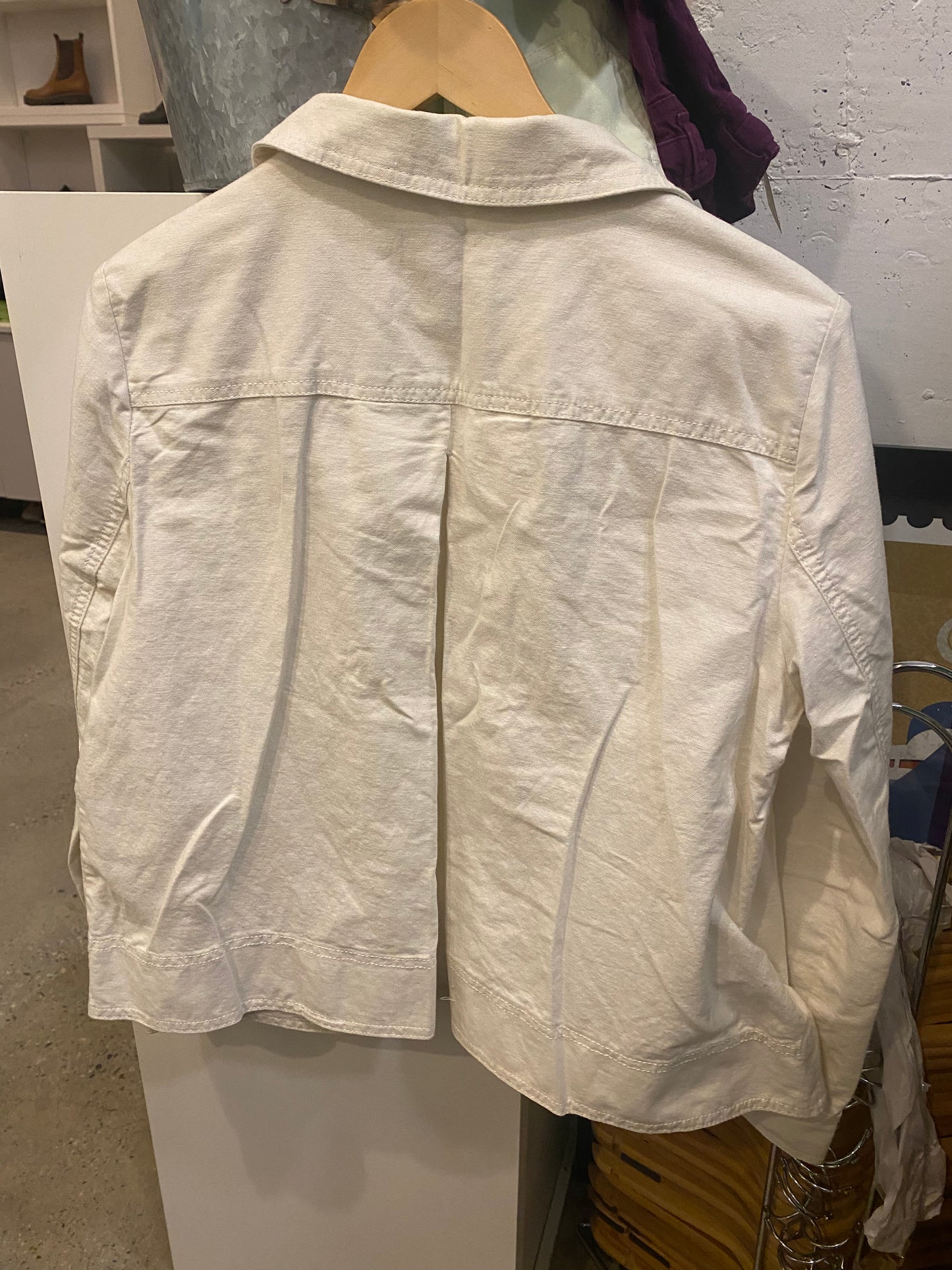 Consignment 4903-13 Loft cream jacket sz M linen/cotton