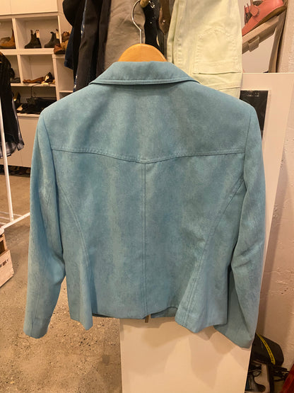 Consignment 1120-02 Concepts Conrad C ultrasuede blue zip jacket sz 10