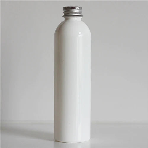 8oz White Plastic Bottle with Aluminum Cap