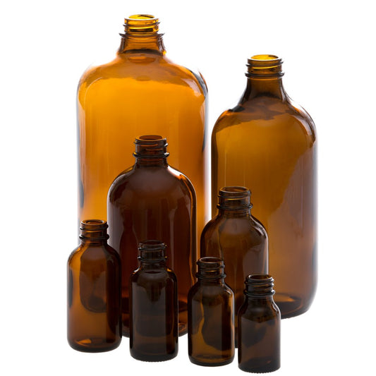 Jar Bar Refillery - Amber Bottles + Lids