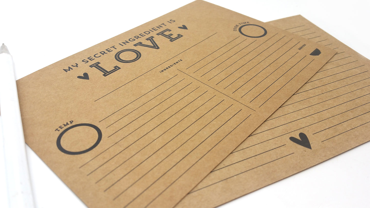 FATT - My Secret Ingredient Is Love Recipe Cards (10 Pack)