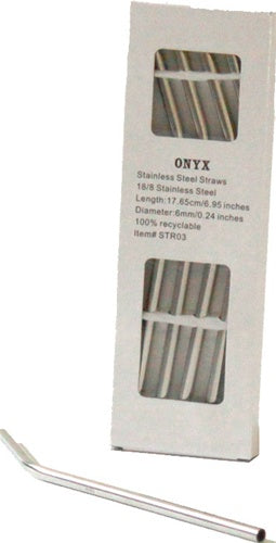 Onyx - Stainless Steel Straws (Boxed Set)