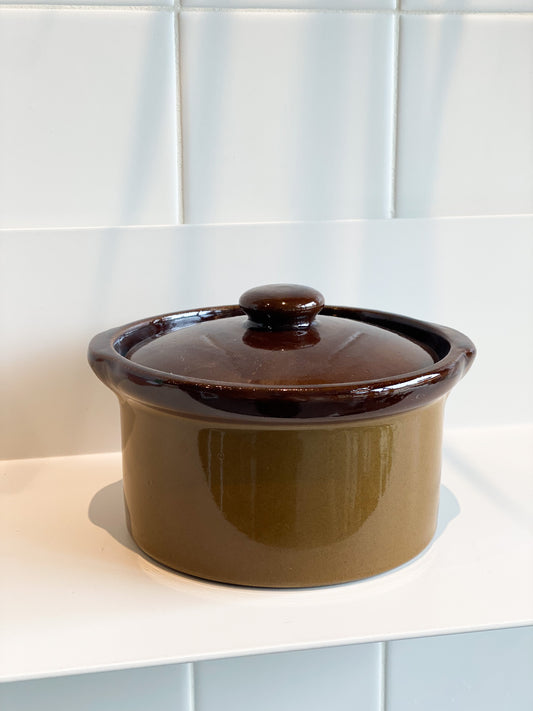Vintage - Small Pearsons of Chesterfield Glazed Lidded Stoneware Mini Casserole Pot/Dish